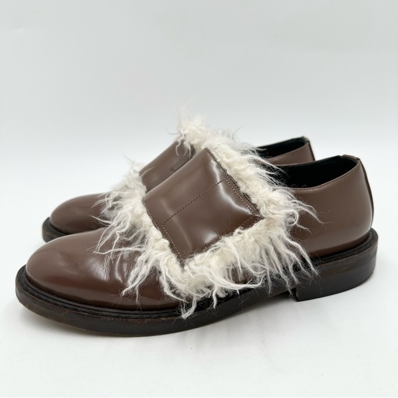 Marni Fur Trim Leather Shoes - Picture 3 of 12
